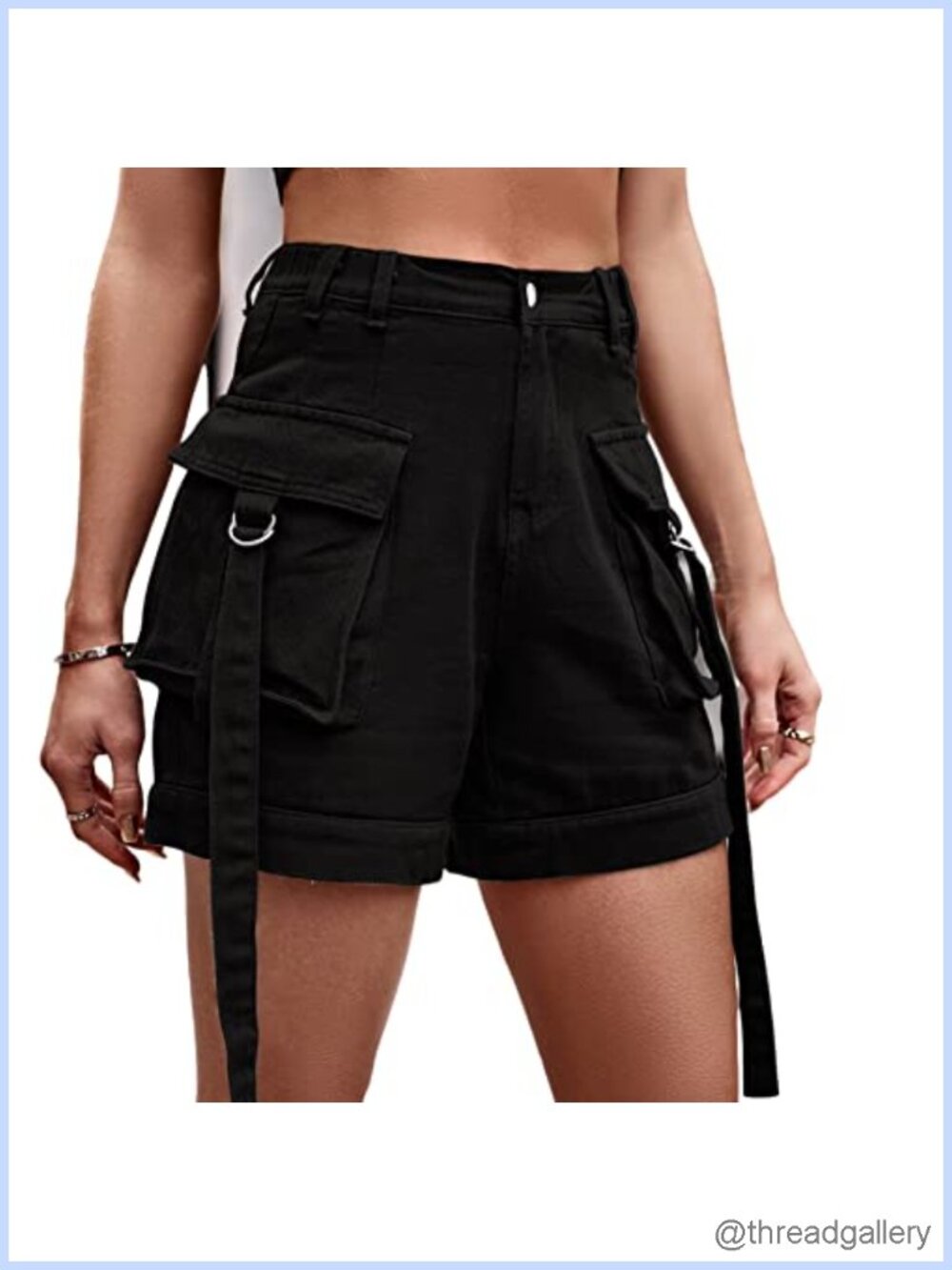 High Waist Multi Pocket Denim Shorts Loose Fit Casual Summer Jean Shorts